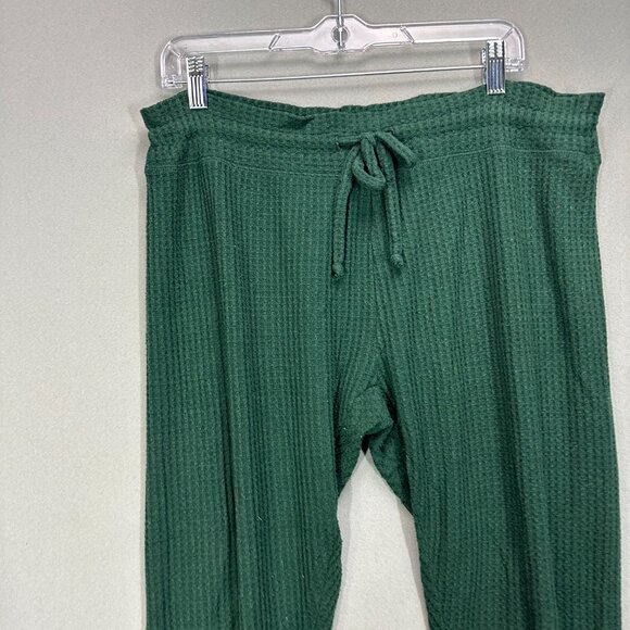 Beyond Yoga Living Easy Waffle Knit Pant XL Green Stretch Drawstring Pants - Picture 3 of 11